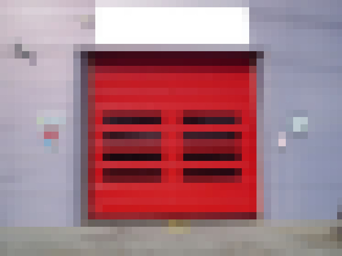 Image of Dock Solutions High Speed doors | Red multi view panels